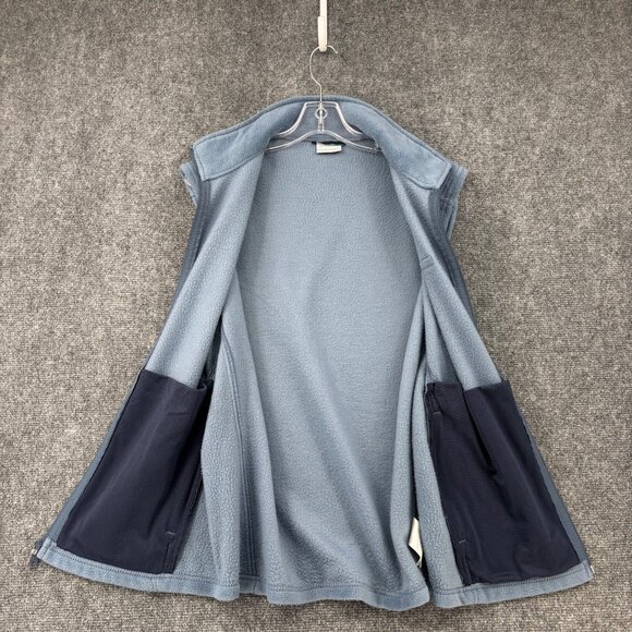 Columbia Mens Full-Zip Fleece Vest M Blue Sleeveless Lightweight Casual Hiking - Picture 4 of 10